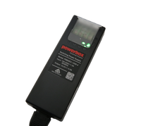 Powerbox PBBSEC-1205-4 security power supply with clear fuse cover, green status LEDs and mains lead.
