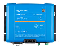Top view of the Victron Smart IP43 Charger 12/30(3), a 12V 30A charger with three battery outputs.