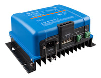 Right side view of the Victron Smart IP43 Charger 12/50(3), a 12V 50A battery charger for three battery banks.