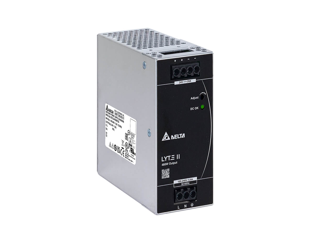 Delta Electronics DRL-24V480W1EN DIN RAIL LYTE II SERIES  AC/DC PSU
