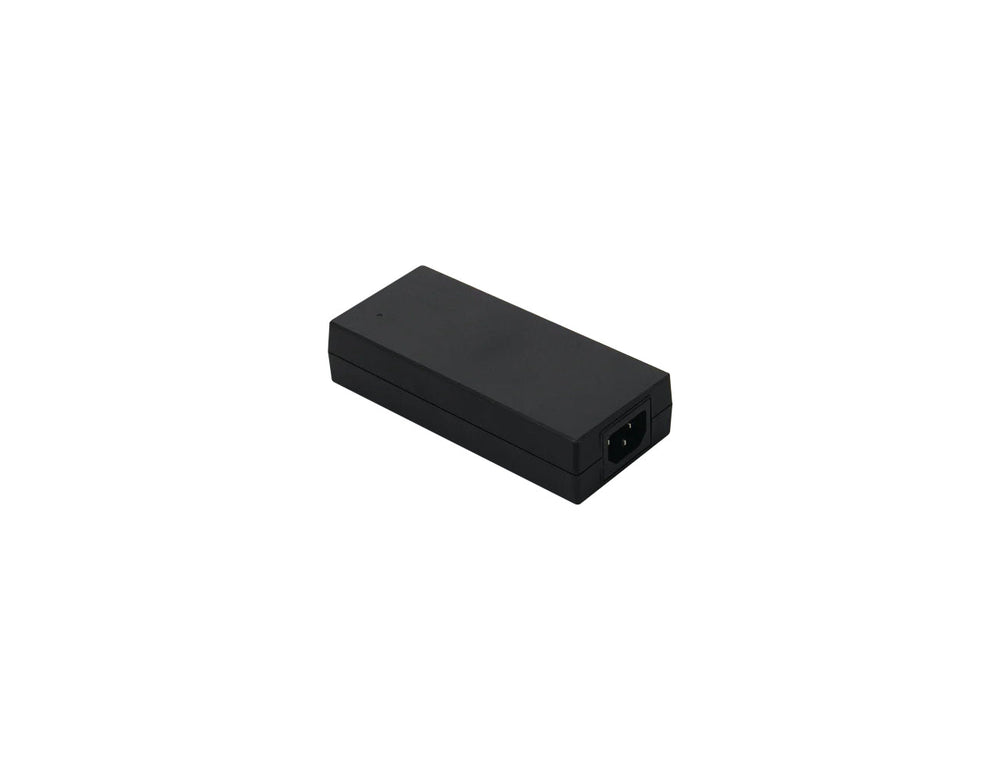 Delta MEA-090A series medical AC/DC desktop adapter with IEC C14 inlet and green LED indicator.