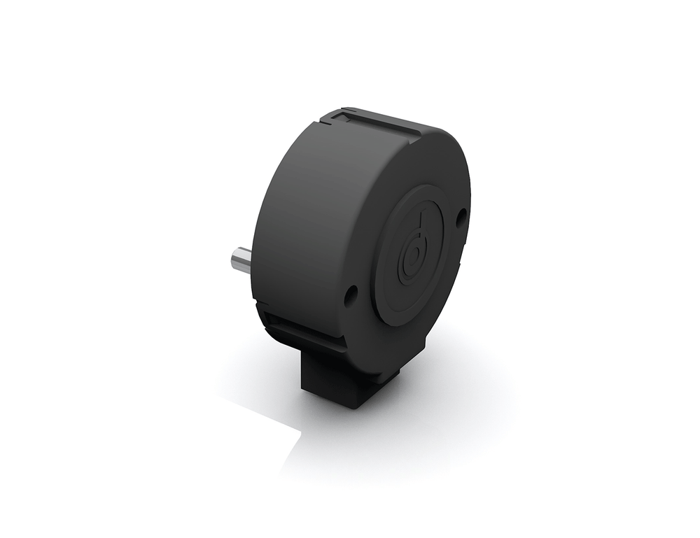 Dunkermotoren RE 20 incremental encoder with round housing, protruding shaft and rear connector tab