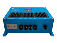 Victron Skylla-IP65 12V 70A three-output battery charger at a front angle, showing its IP65-rated enclosure