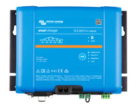 Top view of the Victron Smart IP43 Charger 12/30(1+1), a 12V 30A charger with main and starter battery outputs.